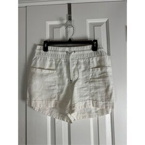 Athleta Womens Cabo White Linen Shorts Size 8